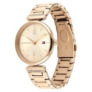 Tommy Hilfiger Carnation Gold Stainless Steel Crystal Women's Bracelet Watch NWT